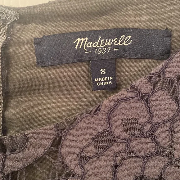 Madewell Gray lace shift dress size 8 - Picture 4 of 12